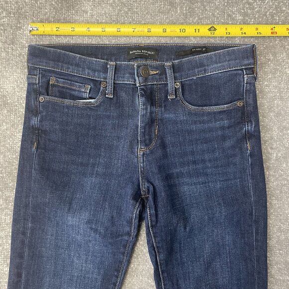 Banana Republic Jeans Womens 27 Skinny Dark Wash Stretch Denim Pants Blue Casual - Picture 7 of 12